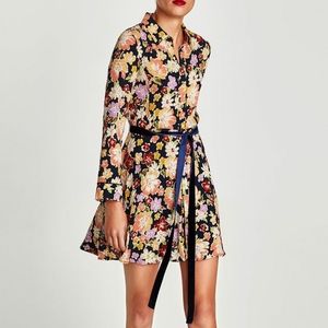 Zara Trafaluc floral shirtdress